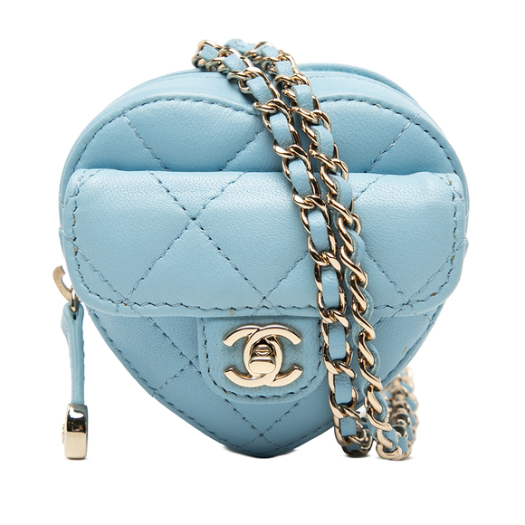 Chanel Handbags - Pre-Loved Chanel Mini Quilted Lambskin CC in Love Heart Necklace Bag